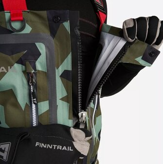 Finntrail Speedmaster-zip waadpak S camou army met rits