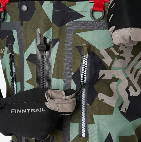 Finntrail Speedmaster-zip waadpak S camou army met rits